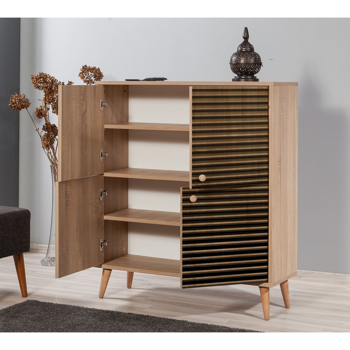 Wall cabinets - Wall cabinet Multilux Sonoma Oak Melamine 95x111x36 cm - Dimehouse