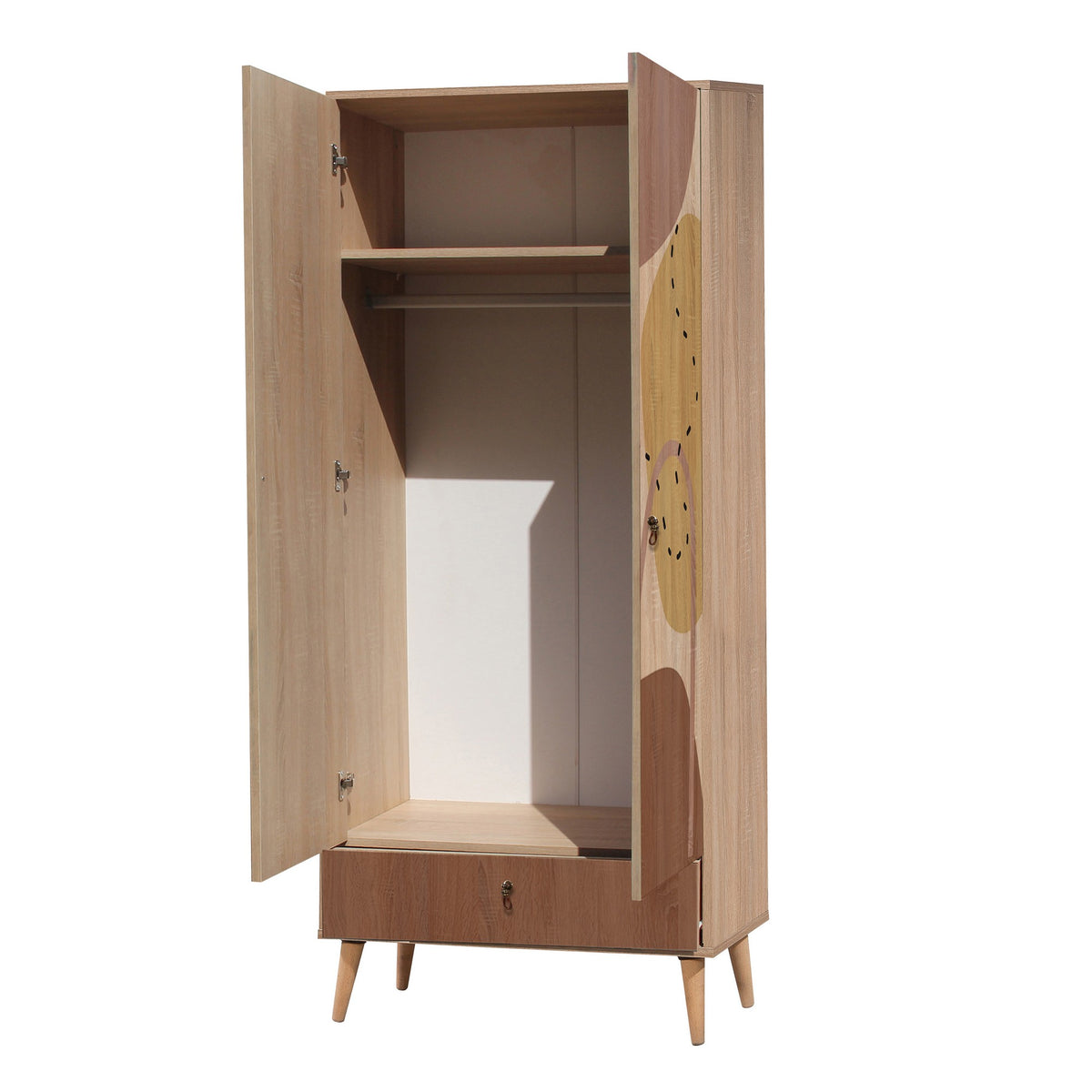 Wardrobes - Wardrobe City Gardrop Multicolor Melamine 80x190x45 cm - Dimehouse