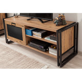 TV Furniture - TV Furniture Arcas Atlantic Pine Black Melamine 130x50x45 cm - Dimehouse