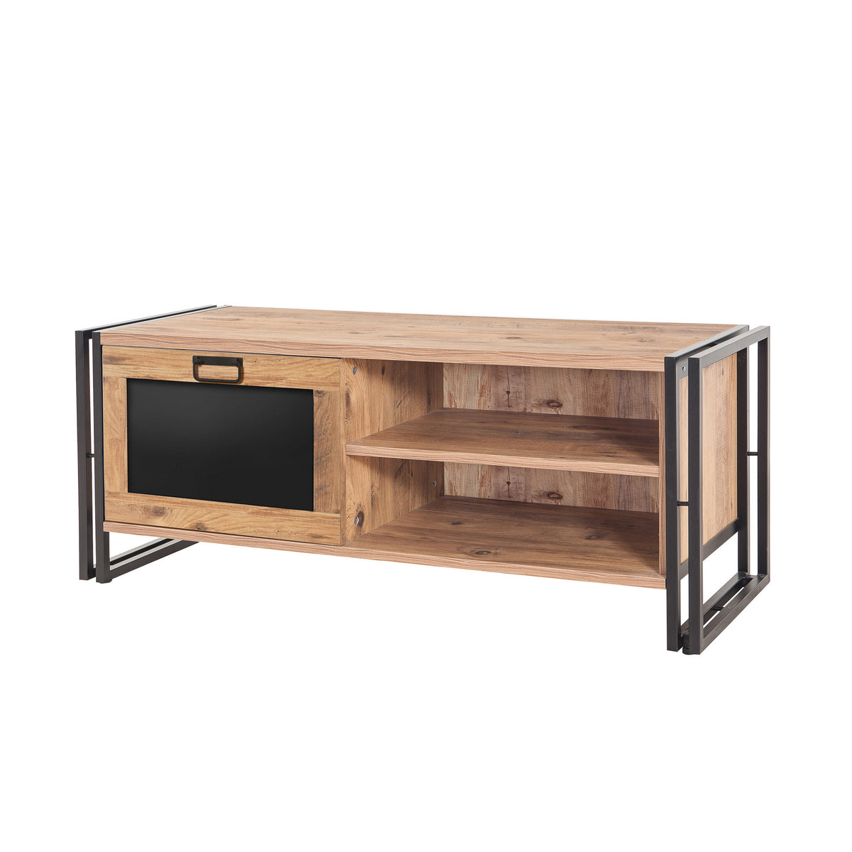 TV Furniture - TV Furniture Arcas Atlantic Pine Black Melamine 130x50x45 cm - Dimehouse