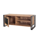 TV Furniture - TV Furniture Arcas Atlantic Pine Black Melamine 130x50x45 cm - Dimehouse