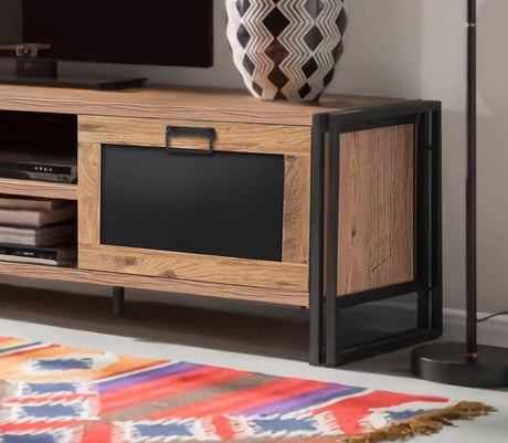 TV Furniture - TV Furniture Arcas Atlantic Pine Black Melamine 180x50x45 cm - Dimehouse