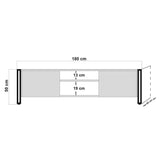 TV Furniture - TV Furniture Arcas Atlantic Pine Black Melamine 180x50x45 cm - Dimehouse