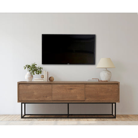 TV Furniture - TV Furniture Milo Walnut Black Melamine 140x50x40 cm - Dimehouse
