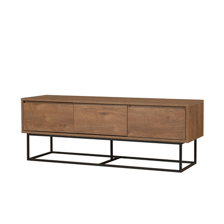 TV Furniture - TV Furniture Milo Walnut Black Melamine 140x50x40 cm - Dimehouse