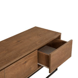 TV Furniture - TV Furniture Milo Walnut Black Melamine 140x50x40 cm - Dimehouse