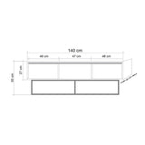 TV Furniture - TV Furniture Milo Walnut Black Melamine 140x50x40 cm - Dimehouse