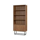 Bookcases - Bookcase walnut melamine Rea 80x182x36 cm - Dimehouse