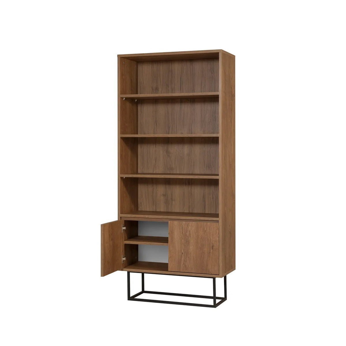 Bookcases - Bookcase walnut melamine Rea 80x182x36 cm - Dimehouse