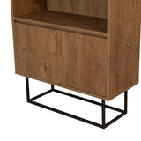 Bookcases - Bookcase walnut melamine Rea 80x182x36 cm - Dimehouse