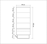 Bookcases - Bookcase walnut melamine Rea 80x182x36 cm - Dimehouse