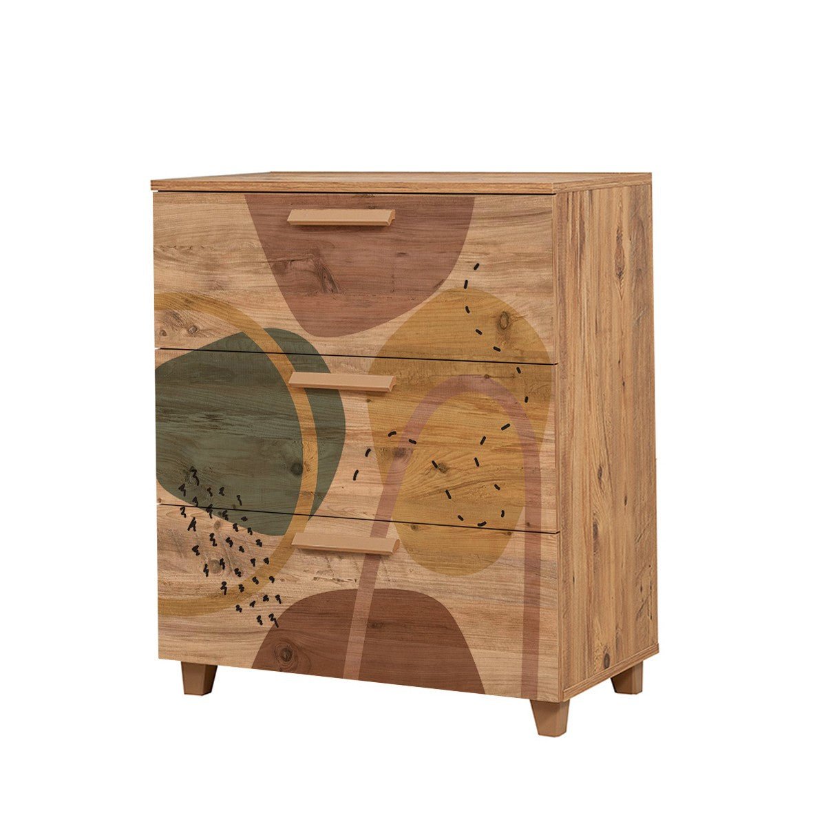 Chests of drawers - Chest of drawers Leva Atlantic pine wood Melamine 80x95x43 cm - Dimehouse