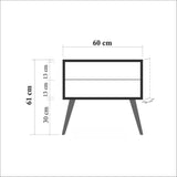 Bedside tables - Bedside table Catalina Sonoma Oak Melamine 60x61x40 cm - Dimehouse