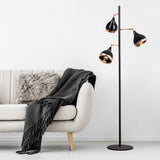 Floor lamps - Floor lamp 3 - lights Black Copper Metal Grip - Dimehouse