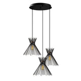 Hanging lamps - Hanging lamp 3 - light Stepped Black Metal Lyric - Dimehouse