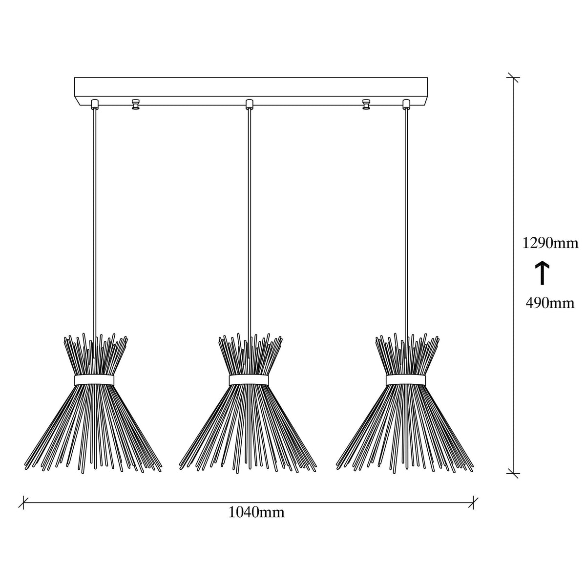Hanging lamps - Hanging lamp 3 - lights Black Metal Lyric - Dimehouse