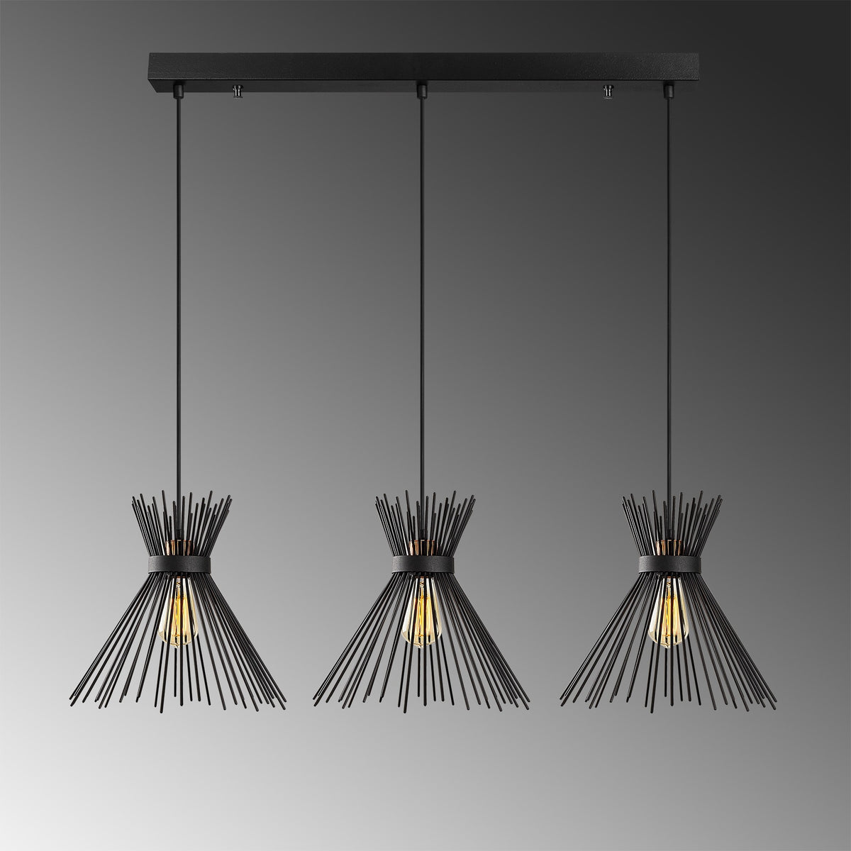Hanging lamps - Hanging lamp 3 - lights Black Metal Lyric - Dimehouse