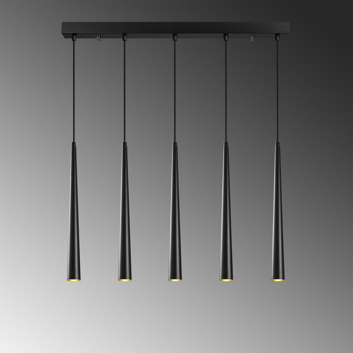Hanging lamps - Hanging lamp 5 - lights Black Metal Vox - Dimehouse