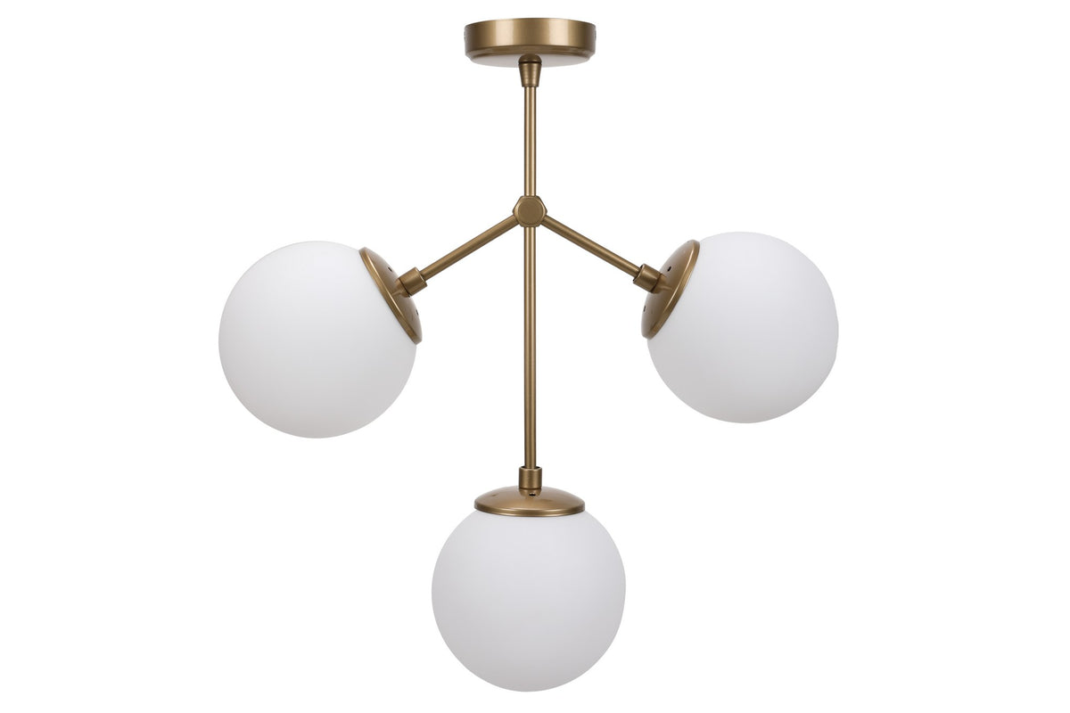 Hanging lamps - Hanging lamp 3 - lights White Glass Polaris - Dimehouse