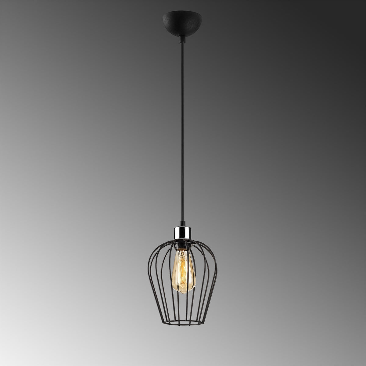 Hanging lamps - Hanging lamp 1 - light 20 cm Black Metal Predator - Dimehouse
