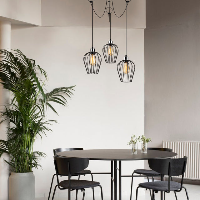 Hanging lamps - Hanging lamp 3 - lights Adjustable Black Metal Predator - Dimehouse