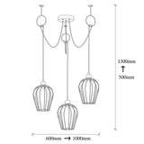 Hanging lamps - Hanging lamp 3 - lights Adjustable Black Metal Predator - Dimehouse