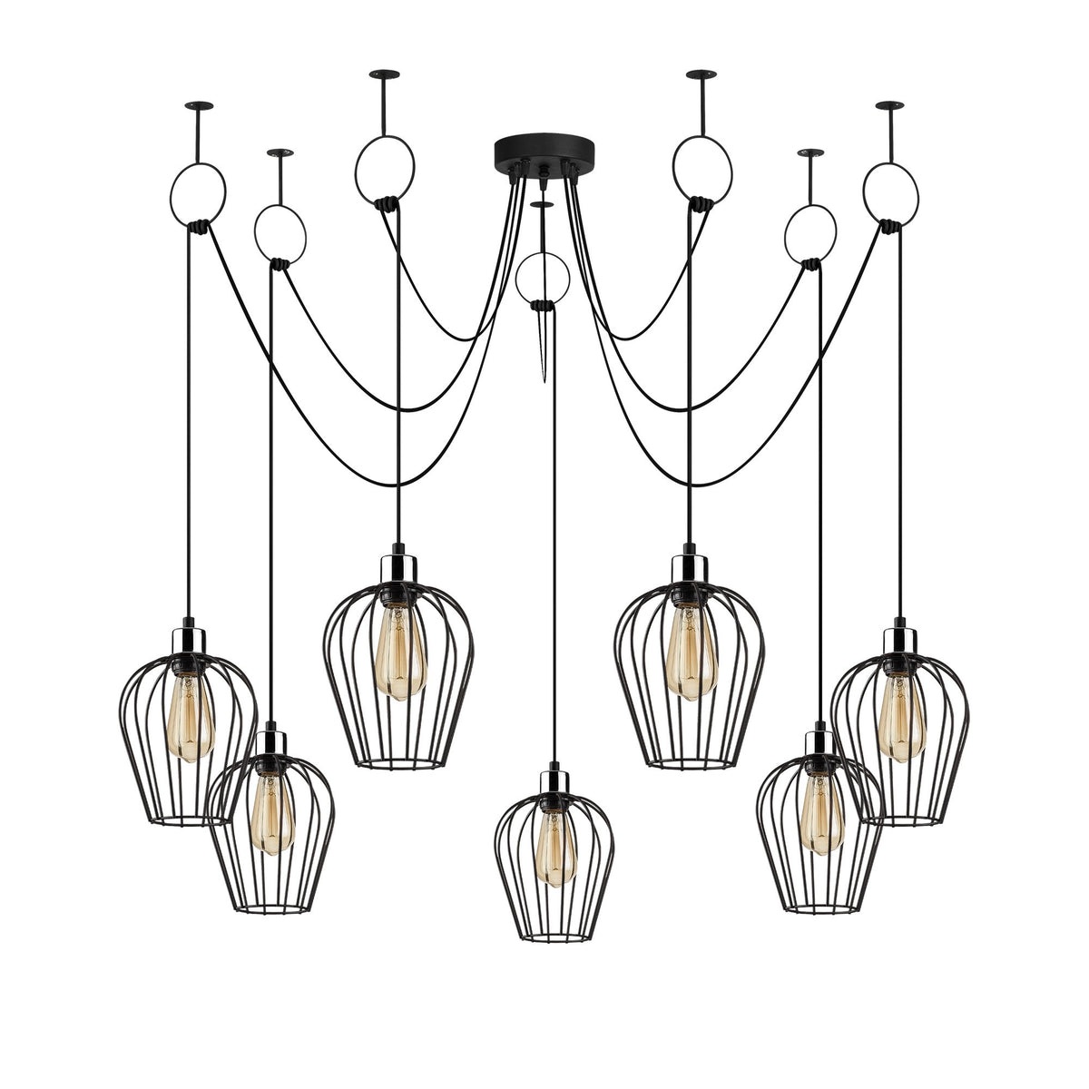 Hanging lamps - Hanging lamp 7 - lights Black Metal Predator - Dimehouse