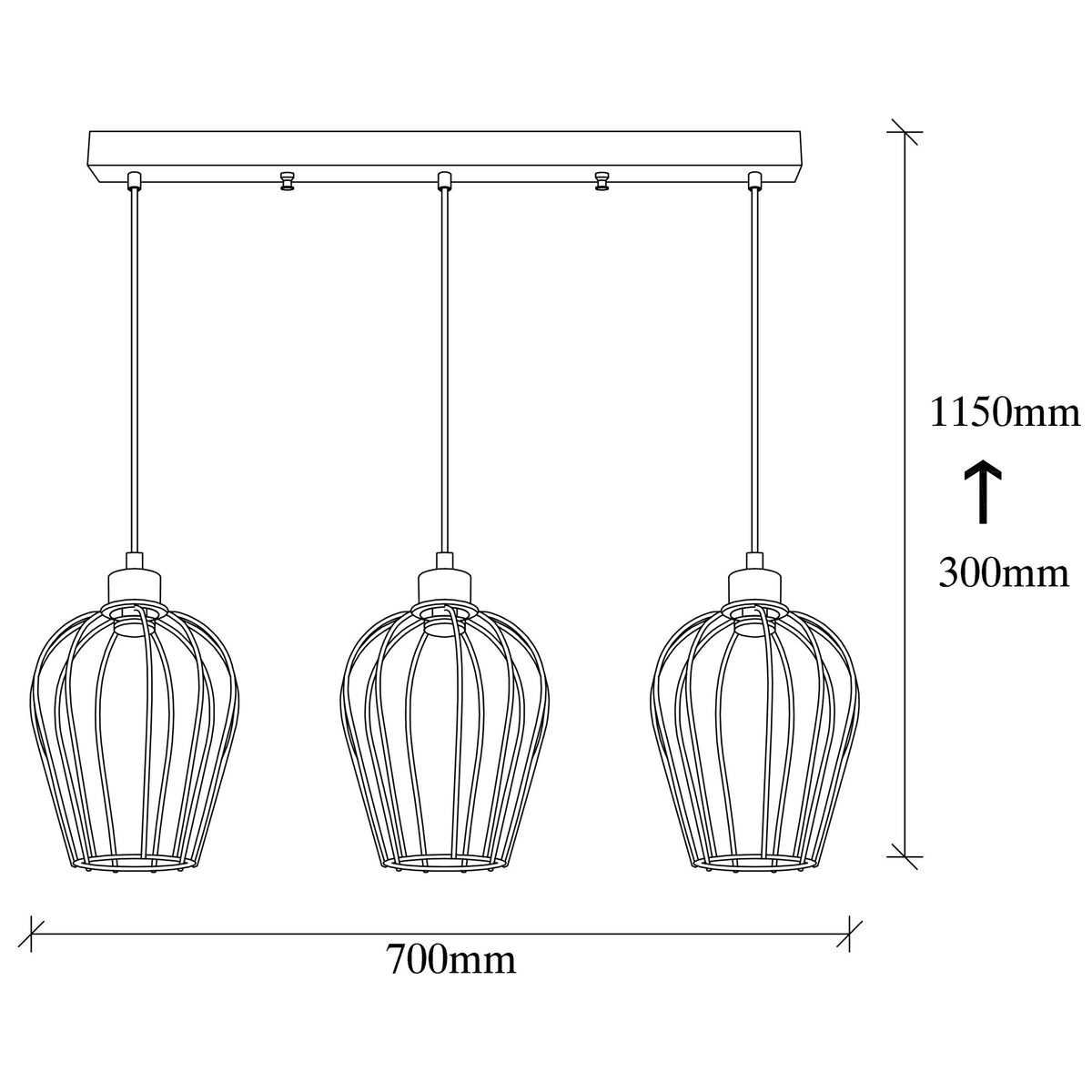 Hanging lamps - Hanging lamp 3 - lights Black Metal Predator - Dimehouse