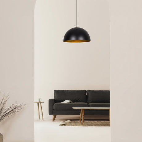 Hanging lamps - Hanging lamp 50 cm Black Gold Metal Echelon - Dimehouse