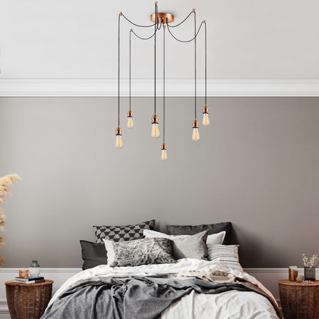 Hanging lamps - Hanging lamp 6 - lights Copper-colored Metal Maris - Dimehouse