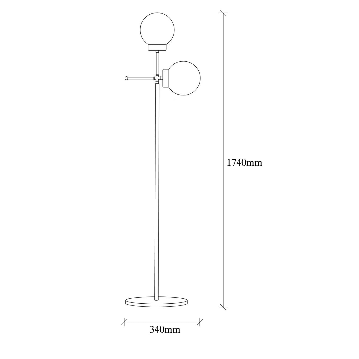 Floor lamps - Floor lamp Gold Glass Perla - Dimehouse