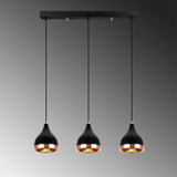 Hanging lamps - Hanging lamp 3 - lights Black Copper Metal Grip - Dimehouse