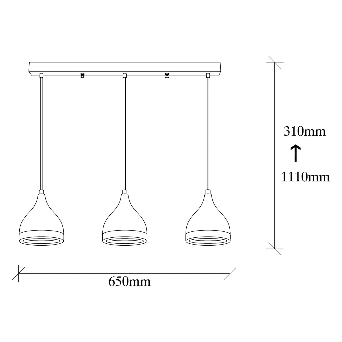Hanging lamps - Hanging lamp 3 - lights Black Copper Metal Grip - Dimehouse