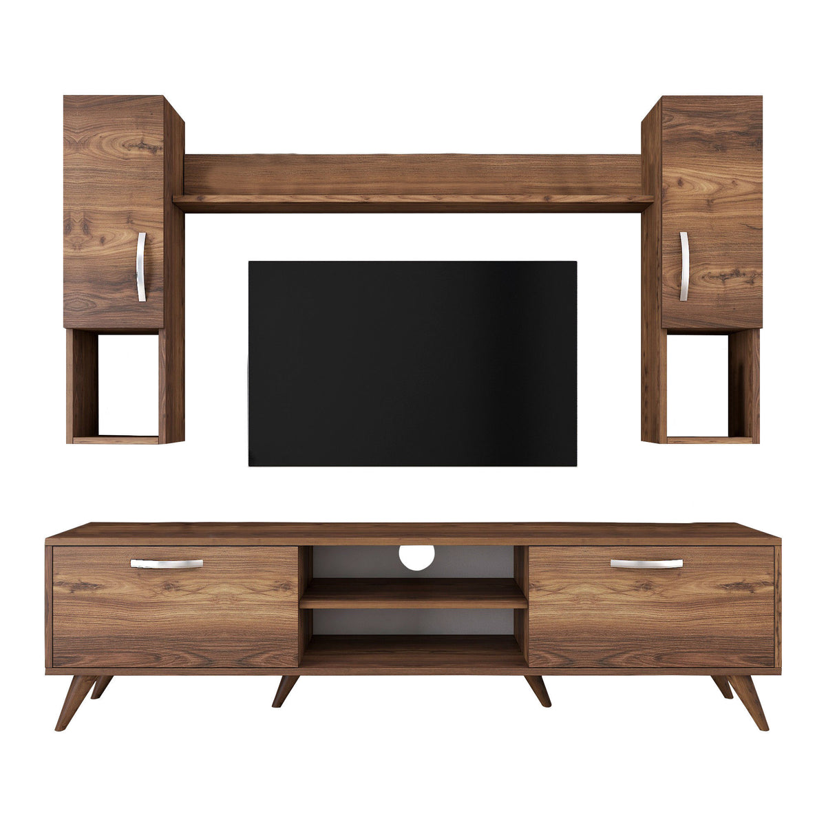 TV Furniture - TV Furniture Set Alta Walnut Melamine 180x48.6x35 cm - Dimehouse