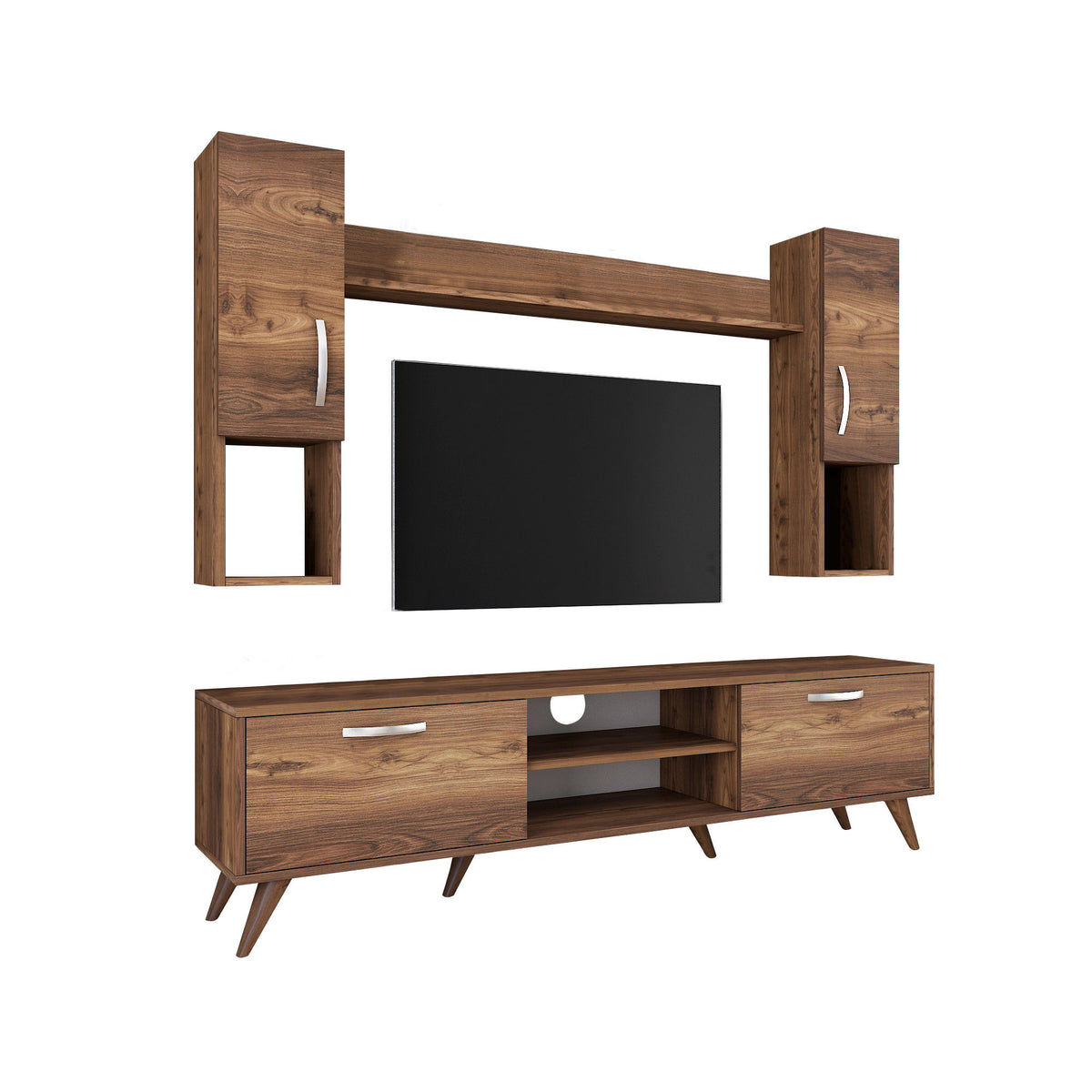 TV Furniture - TV Furniture Set Alta Walnut Melamine 180x48.6x35 cm - Dimehouse