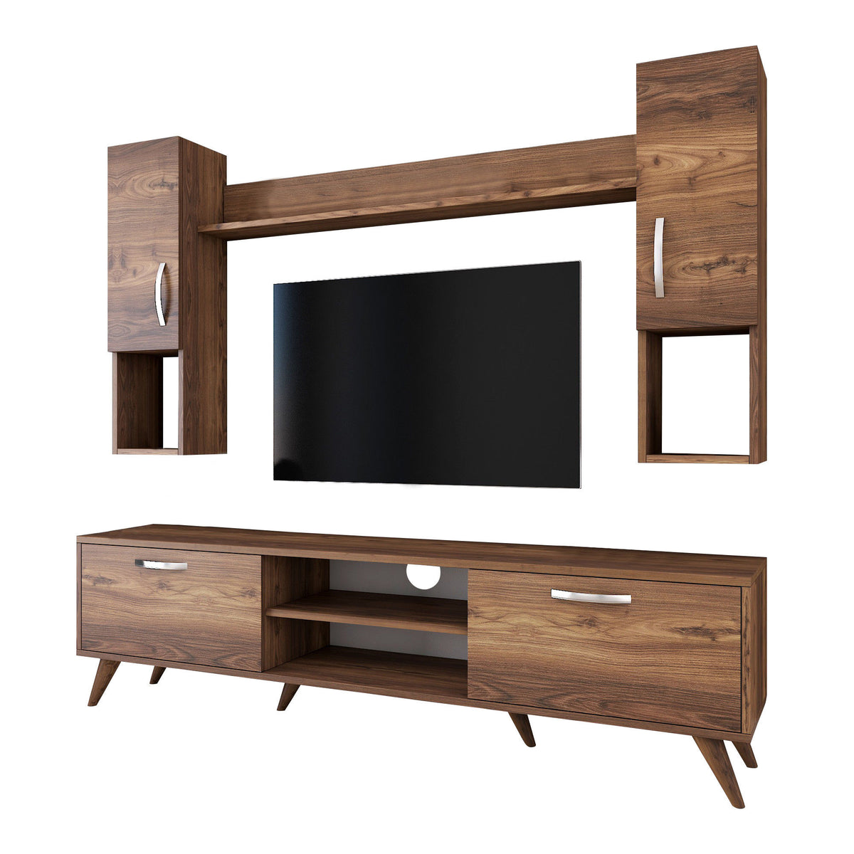 TV Furniture - TV Furniture Set Alta Walnut Melamine 180x48.6x35 cm - Dimehouse