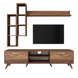 TV Furniture - TV Furniture Set Iona Walnut Melamine 180x48.6x35 cm - Dimehouse