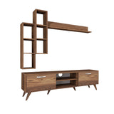 TV Furniture - TV Furniture Set Iona Walnut Melamine 180x48.6x35 cm - Dimehouse