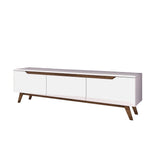 TV Furniture - TV Furniture Osiris White Dark Walnut Melamine 180x48.6x35 cm - Dimehouse