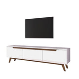 TV Furniture - TV Furniture Osiris White Dark Walnut Melamine 180x48.6x35 cm - Dimehouse