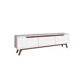 TV Furniture - TV Furniture Osiris White Dark Walnut Melamine 180x48.6x35 cm - Dimehouse