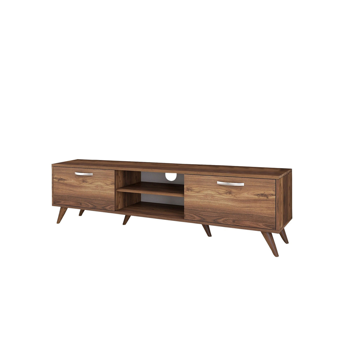 TV Furniture - TV Furniture Corfu Walnut Melamine 180x48.6x35 cm - Dimehouse