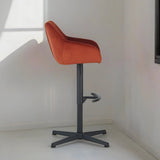Bar Stools - Venom Bar Stool Copper Velvet - Adjustable Swivel Bar Chair with Armrest - Dimehouse