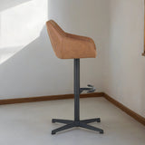 Bar Stools - Venom Bar Stool Cognac Eco - leather - Adjustable Swivel Bar Chair with Armrest - Dimehouse