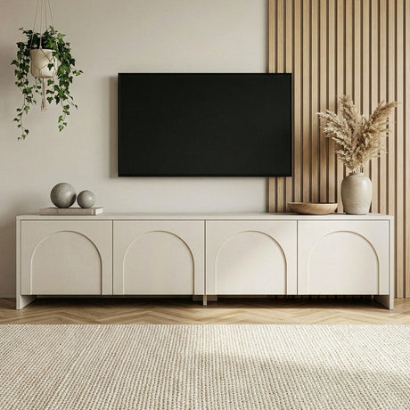 Aurelia TV cabinet cream 180 cm Melamine-coated wood