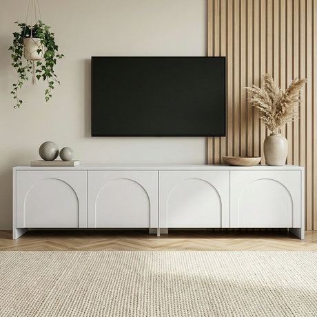 Aurelia TV cabinet white 180 cm Melamine-coated wood