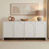 Arlen side table white 180 cm Melamine coated wood composite