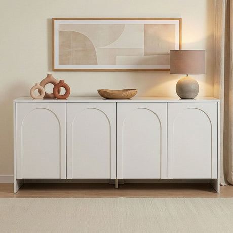 Arlen side table white 180 cm Melamine coated wood composite
