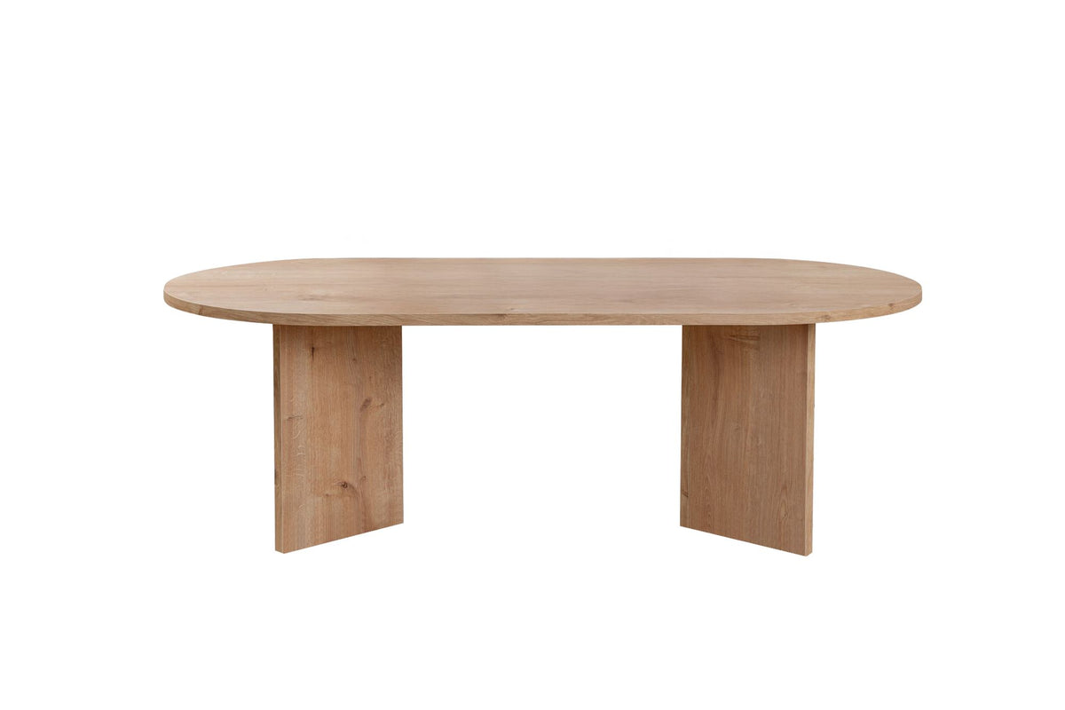 Coffee tables - Oval coffee table oak melamine - Japandi - 119x60 cm - Sota - Dimehouse