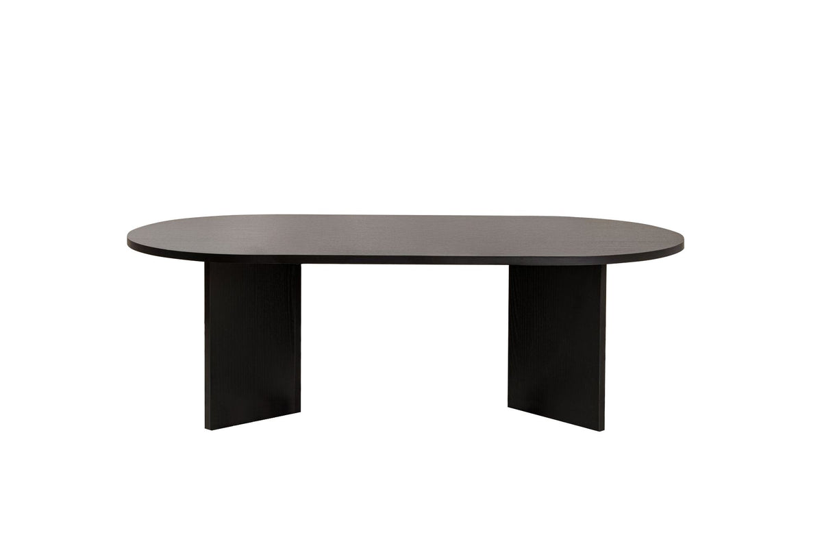 Coffee tables - Oval coffee table Black melamine - Japandi - 119x60 cm - Sota - Dimehouse